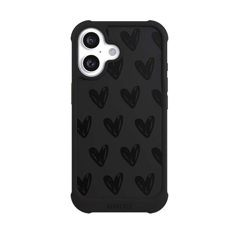 iPhone 16 NIVOmax Herzen Schwarz ohne Hintergrund