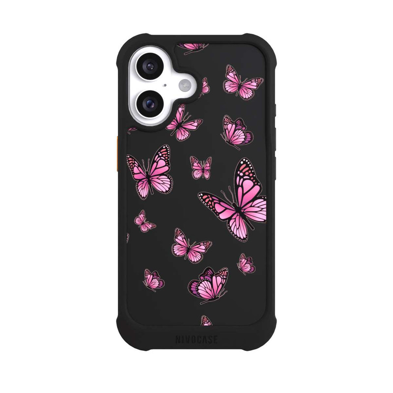 iPhone 16 NIVOmax Schmetterlinge pink