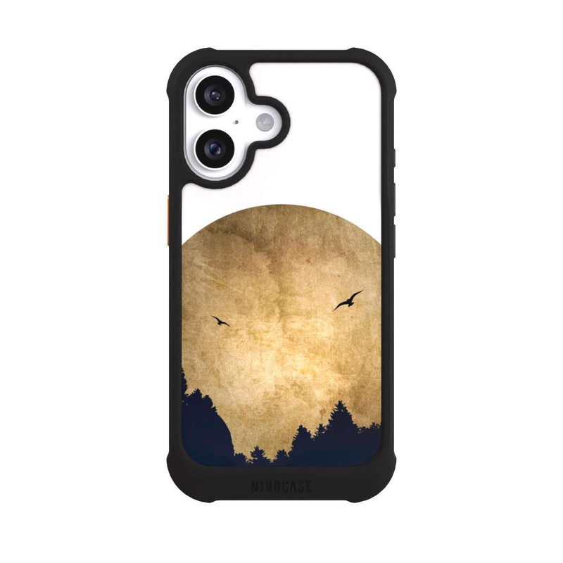 iPhone 16 NIVOmax Zwei Vögel vor Mond
