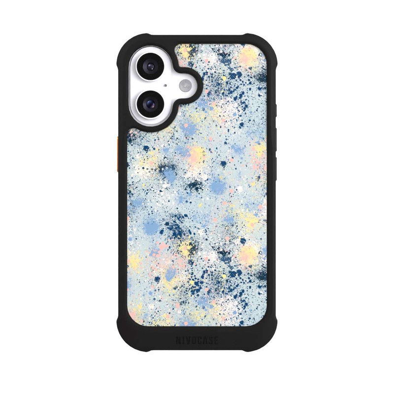 iPhone 16 NIVOmax Tintentropfen Staub Textur Blau