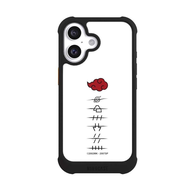 iPhone 16 NIVOmax Akatsuki Mitgliedersymbole Weiß