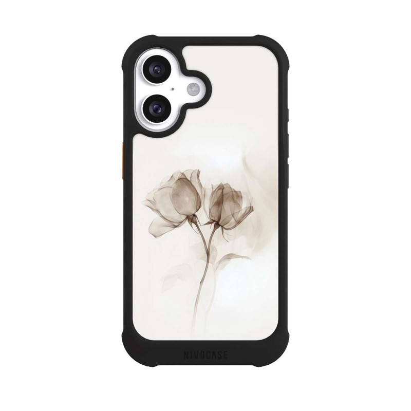 iPhone 16 NIVOmax Braune Rose Blume Nebel