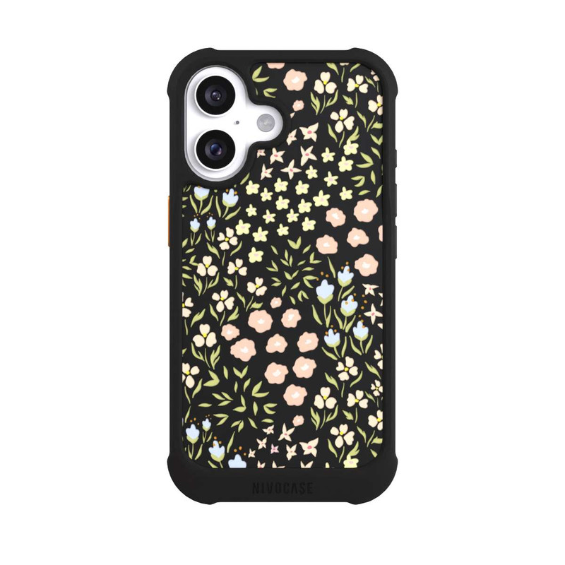iPhone 16 NIVOmax Blumenmuster Pastell Transparent