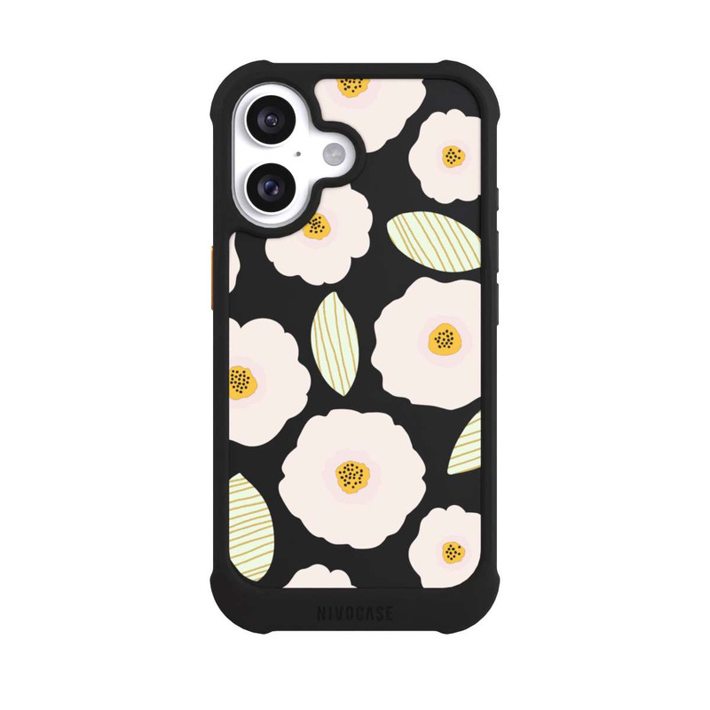 iPhone 16 NIVOmax Simple Pastell Flowers Light Transparent