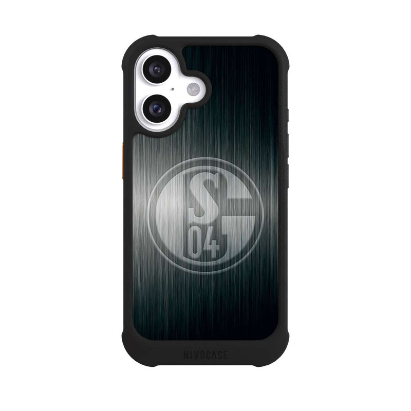 iPhone 16 NIVOmax Schalke 04 Metall Look