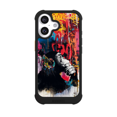  NIVOmax Affe Stereo Kopfhörer Graffiti Street Art Blau