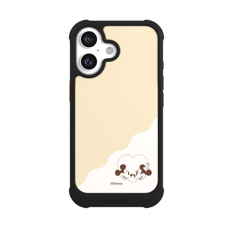 iPhone 16 NIVOmax Mickey and Minnie Love Heart Beige