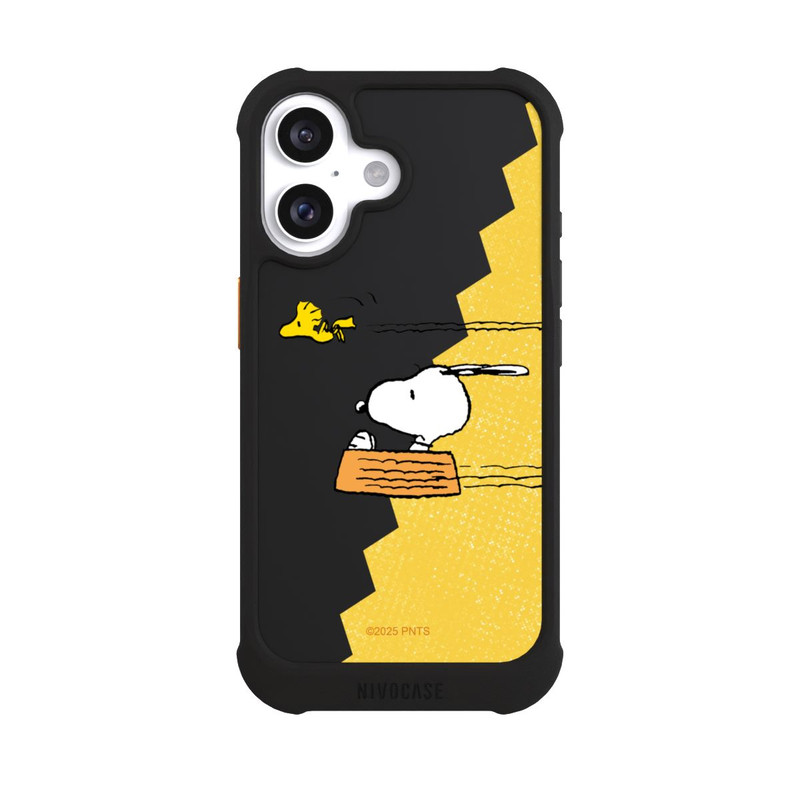 iPhone 16 NIVOmax Peanuts-Snoopy und Woodstock Transparent