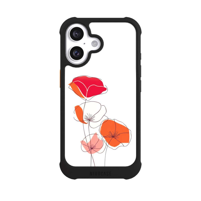 iPhone 16 NIVOmax Mohn Line Art