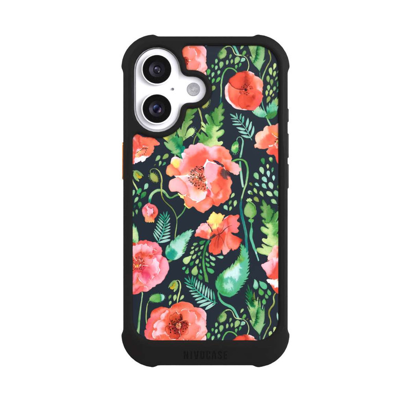 iPhone 16 NIVOmax Mohnblumen Dunkle Wildnis