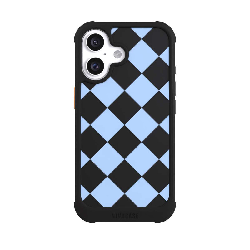 iPhone 16 NIVOmax Raute Babyblau ohne Hintergrund