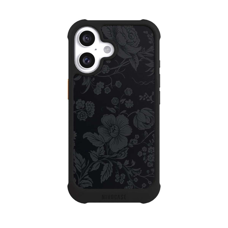 iPhone 16 NIVOmax Dunkle Blumen Vintageoptik