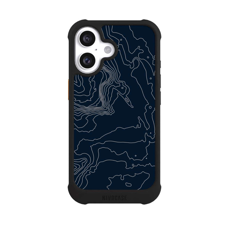 iPhone 16 NIVOmax Berg Höhenlinien Dunkel