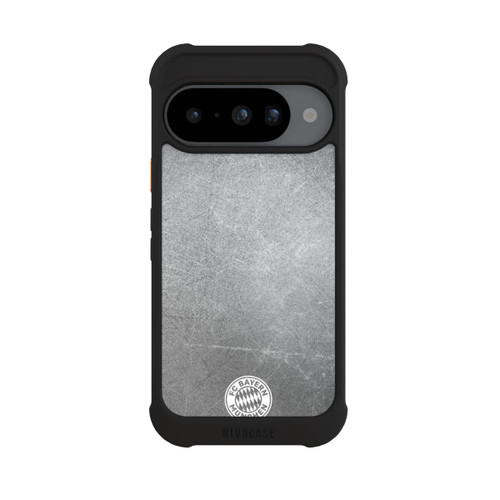 Google Pixel 10 NIVOmax Logo FCB Classique Petit - Blanc sur Fond Métallique