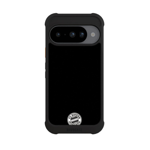 Google Pixel 10 NIVOmax Logo FCB Classique Petit - Blanc sur Fond Noir