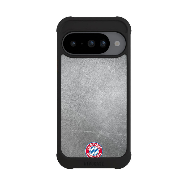 Pixel 10 NIVOmax Klassisches FCB Logo Klein - Bunt auf Metalllook