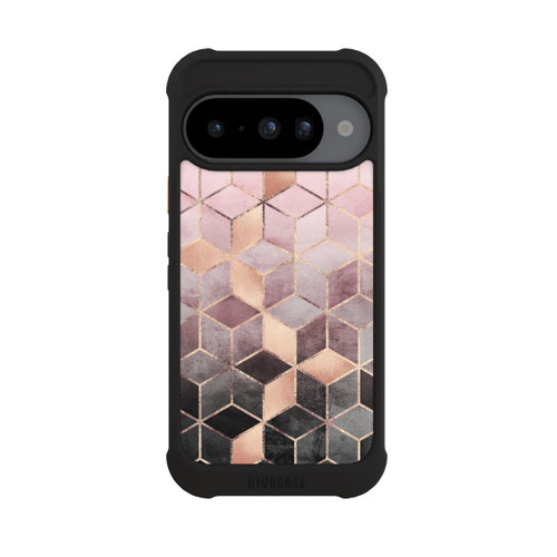 Google Pixel 10 NIVOmax Pink-grauer Farbverlauf Würfel Druck