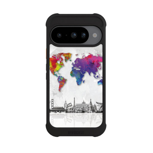 Google Pixel 10 NIVOmax Weltkarte mit Skyline