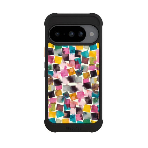 Google Pixel 10 NIVOmax Aquarell geometrische Plaids rosa