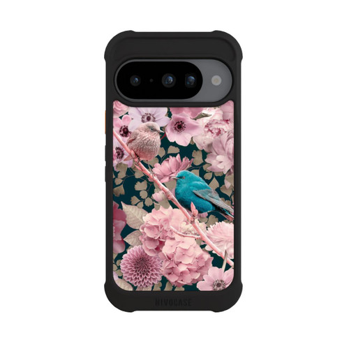Google Pixel 10 NIVOmax Spatzen im rosa Blumenmuster