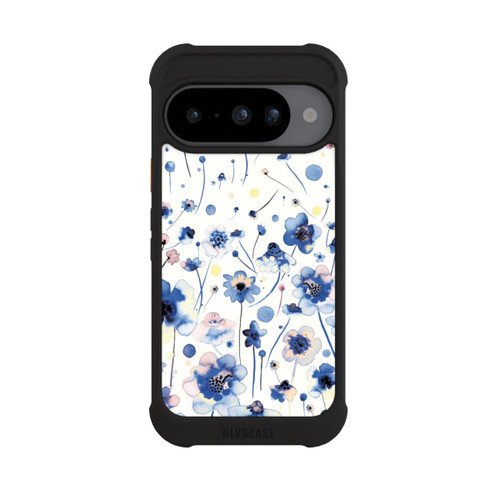 Google Pixel 10 NIVOmax Watercolor Ink Blue Flowers