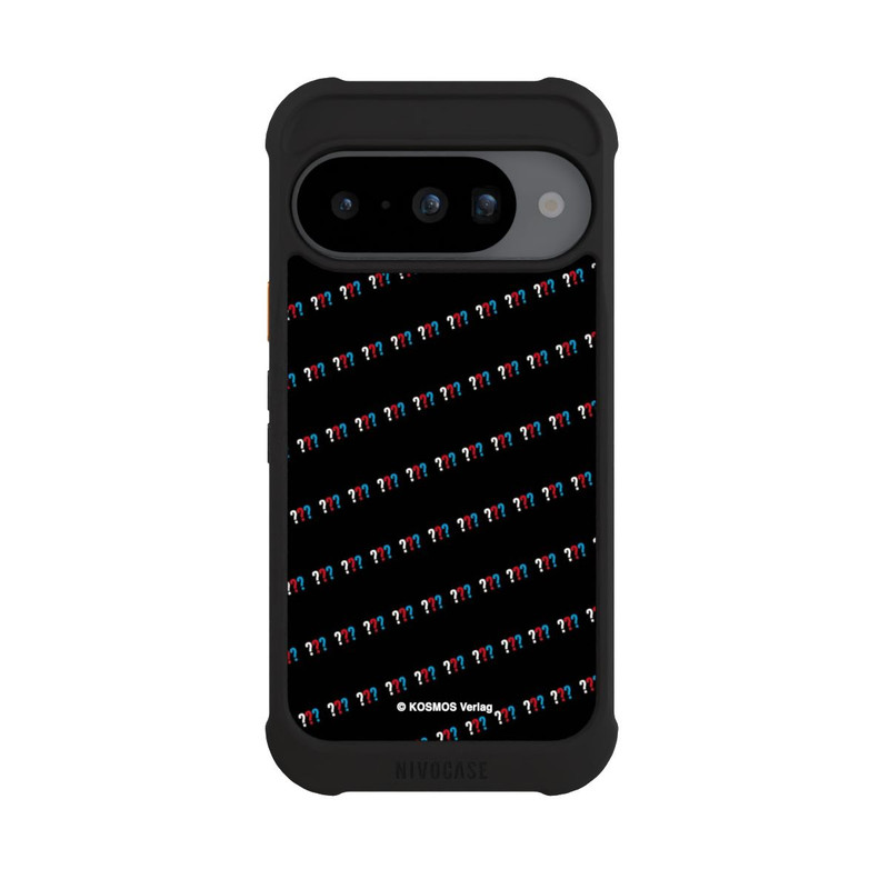 Pixel 10 NIVOmax Drei Fragezeichen Muster Schräg