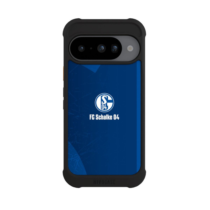 Pixel 10 NIVOmax Schalke 04 Blauer Hintergrund Mit Logo