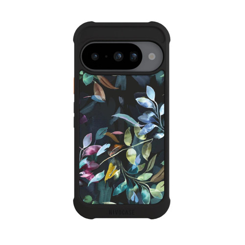 Google Pixel 10 NIVOmax Mystische Aquarellblätter schwarz