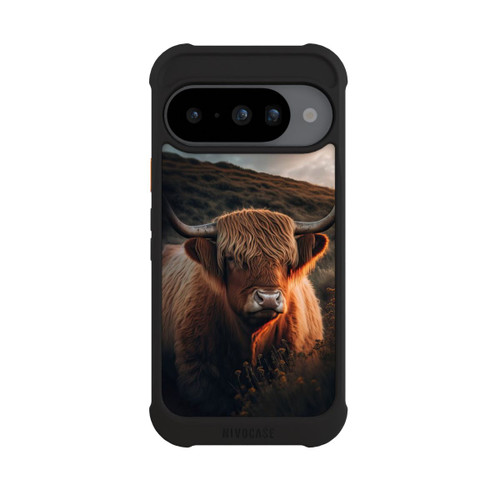Google Pixel 10 NIVOmax Vache Highland avec de grandes cornes avec IA