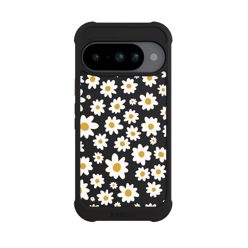 Pixel 10 NIVOmax Daisy Flower Seamless Pattern Transparent