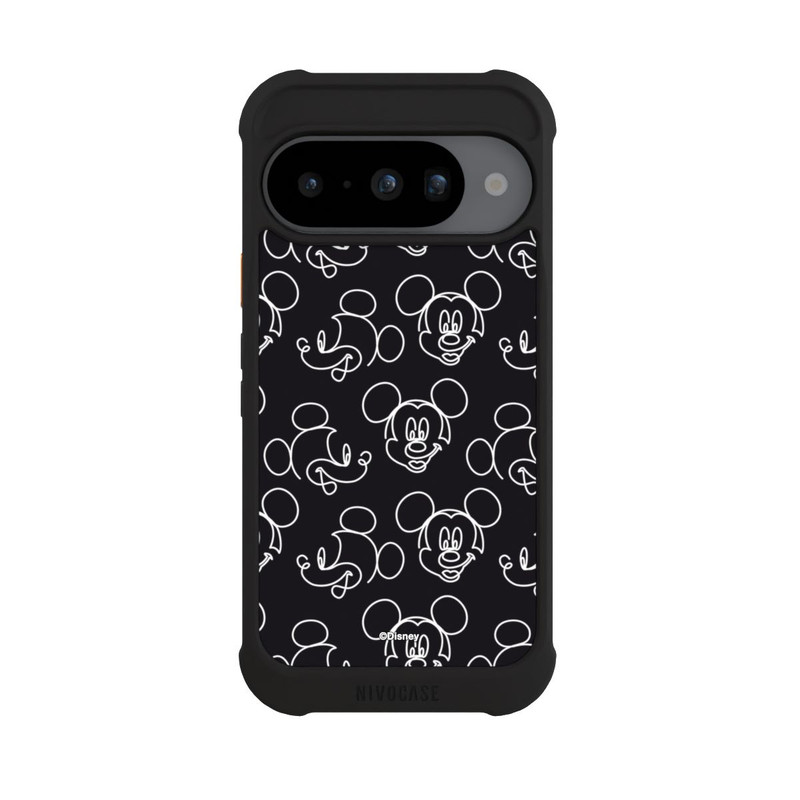 Pixel 10 NIVOmax Disney Mickey Faces Black Line Art Pattern