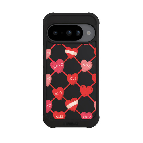 Google Pixel 10 NIVOmax Herz Muster XOXO Rot