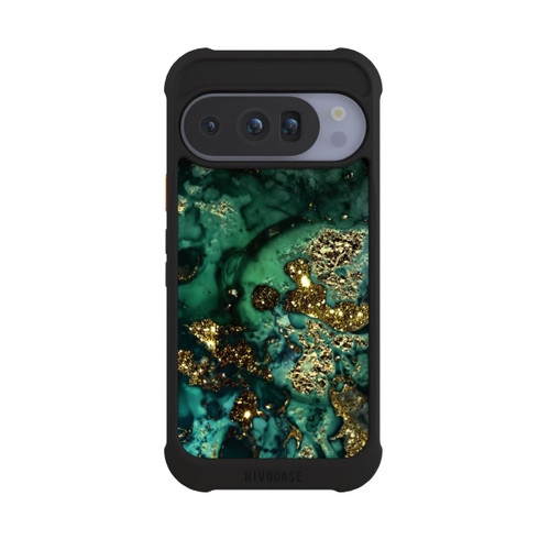Google Pixel 10 Pro NIVOmax Cyan Glitzer Marmorlook