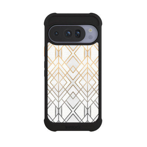 Google Pixel 10 Pro NIVOmax Gold und Grauer Geo Golddruck