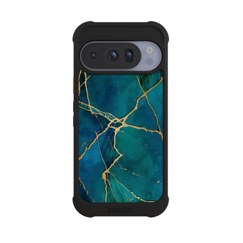 Google Pixel 10 Pro NIVOmax Look minéral glamour bleu or