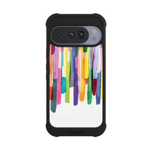 Google Pixel 10 Pro NIVOmax Rayures colorées fond blanc