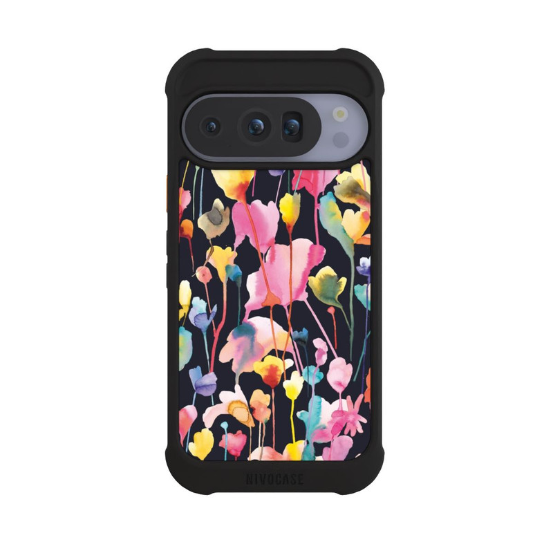 Pixel 10 Pro NIVOmax Fleurs sauvages Noir