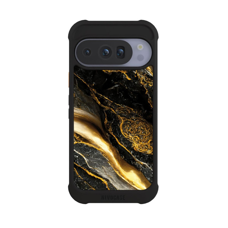 Pixel 10 Pro NIVOmax Schwarze Marmor Goldschichten