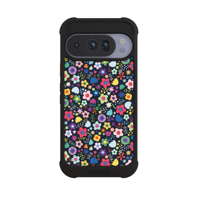 Pixel 10 Pro NIVOmax Psychedelic Flowers Multi Black