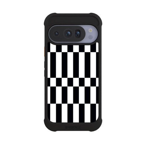 Google Pixel 10 Pro NIVOmax Checked Abstract Bold Black and White Color Block