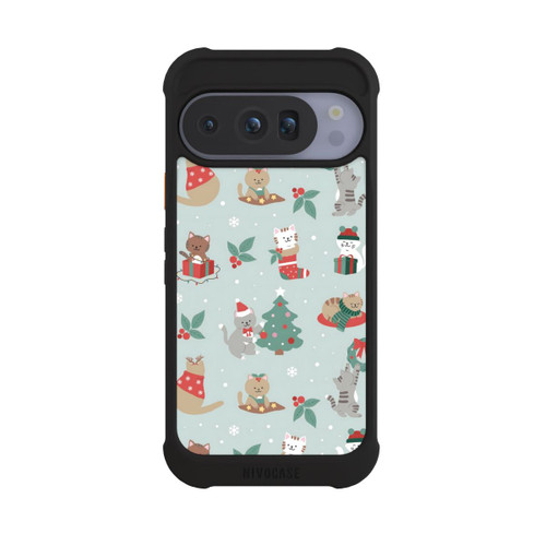 Google Pixel 10 Pro NIVOmax festliche Katzen im Winterwunderland
