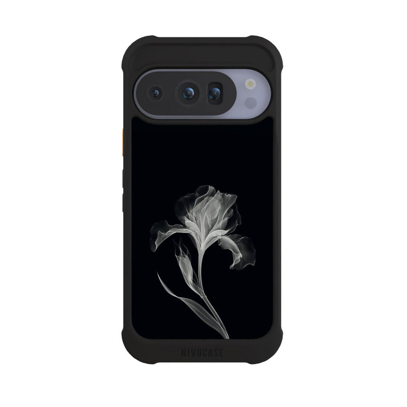 Pixel 10 Pro NIVOmax Fleur négative Gris sur noir avec IA