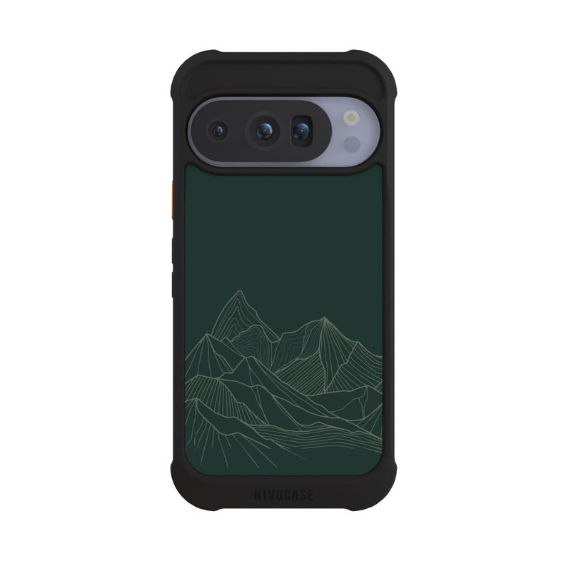 Pixel 10 Pro NIVOmax Berg Line Art Grün