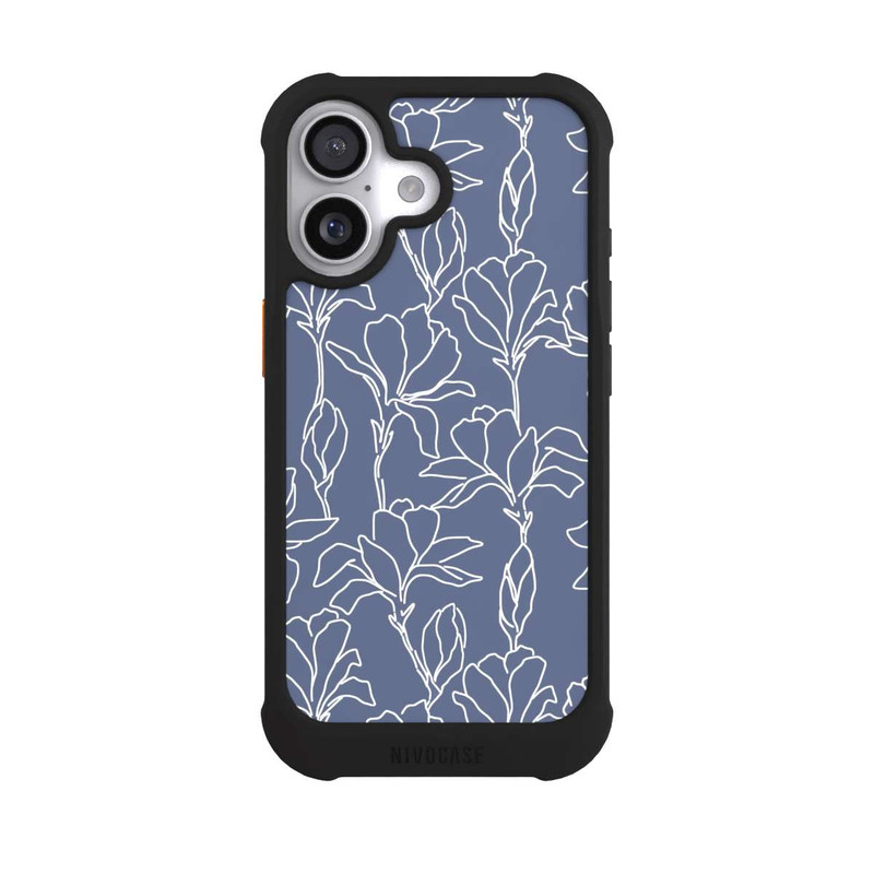 iPhone 17 NIVOmax Flower Silhouettes on Blue