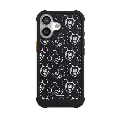  NIVOmax Disney Mickey Faces Black Line Art Pattern