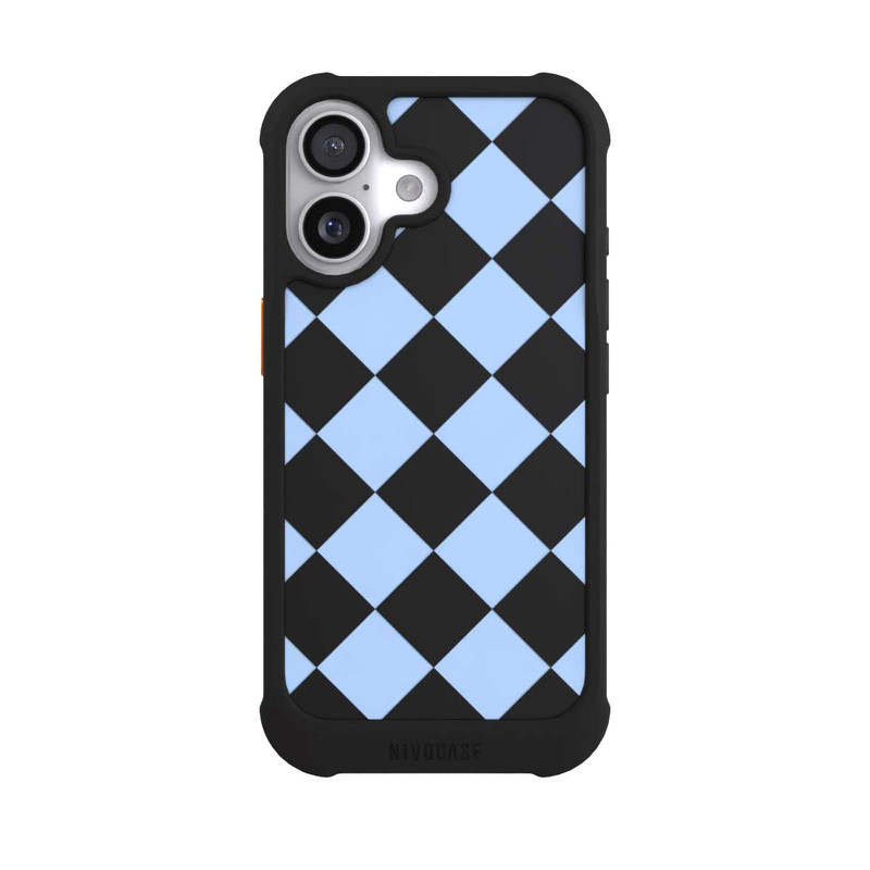 iPhone 17 NIVOmax Checked Pattern Light Blue without Background