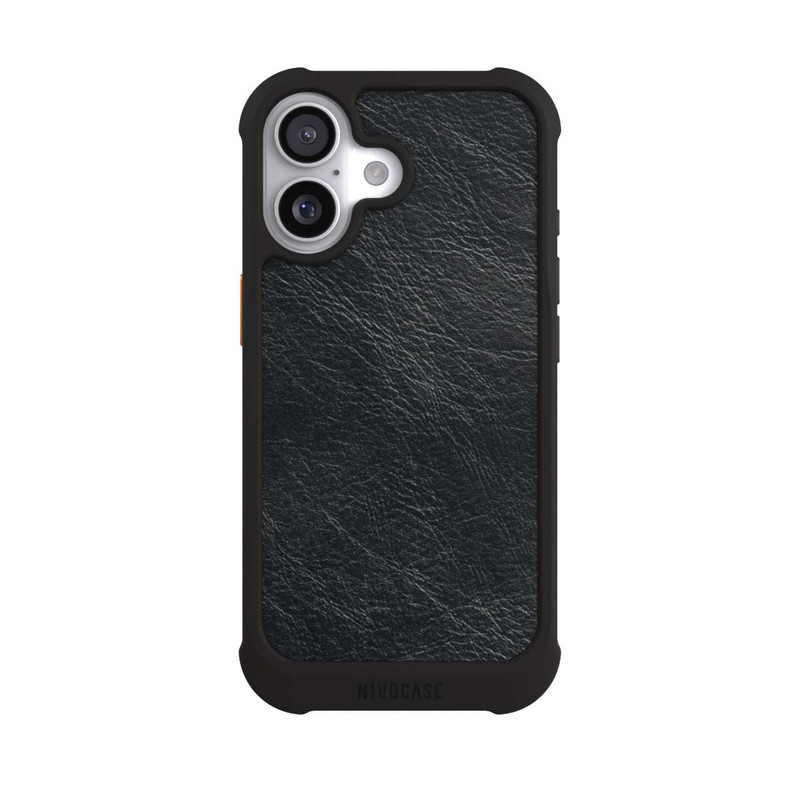 iPhone 17 NIVOmax Black Leather Look Background