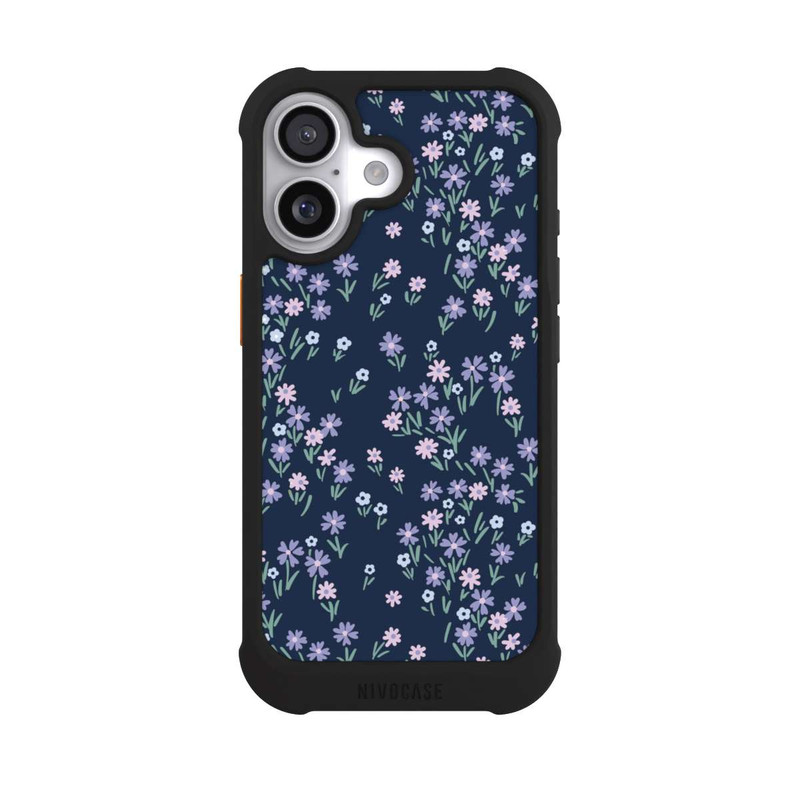 iPhone 17 NIVOmax Dark Blue Floral Theme