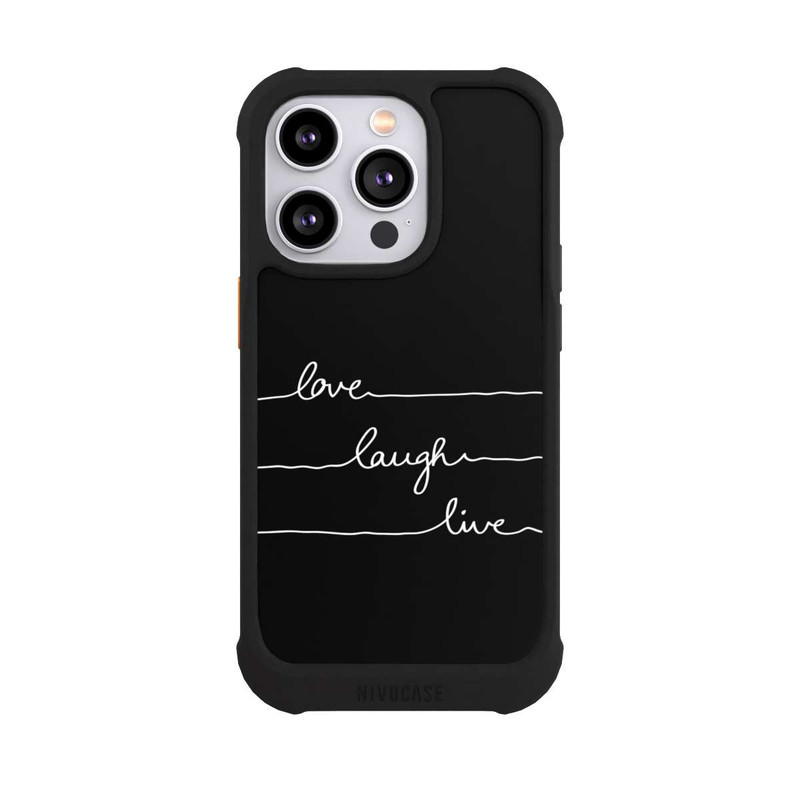 iPhone 14 Pro NIVOmax Love Laugh Live weiß/schwarz