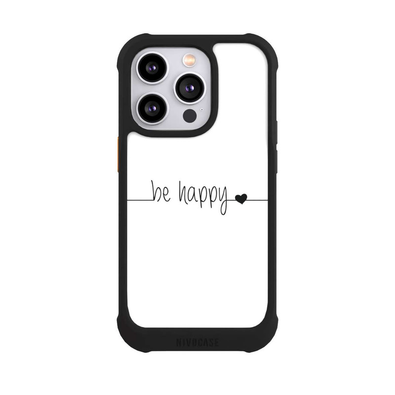 iPhone 14 Pro NIVOmax Be Happy Weisser Hintergrund